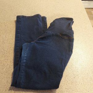 Indigo blue maternity pants Lg long strechy belly
